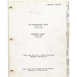1958 Navy Air Decompression Tables