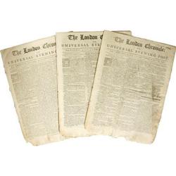 Three 1757 Issues of The London Chronicle