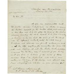 1842 Richard Rush Letter With Smithson Content