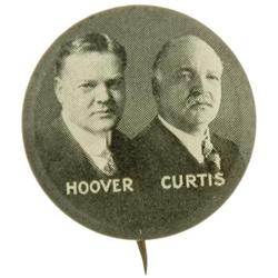 Hoover & Curtis Jugate Presidential Button