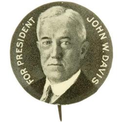 1924 John W. Davis Presidential Campaign Button