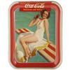 Image 1 : 1939 Coca Cola Serving Tray Girl on Spring