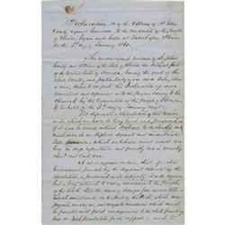 Rare 1860 Florida Declaration Secession Document
