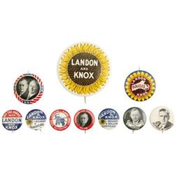 Important Group Lot of Alf Landon Pins
