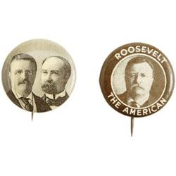 2 Theodore Roosevelt 1904 Campaign Buttons