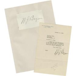 Two William Jennings Bryan Signatures.