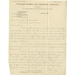 Booker T. Washington Letter Signed
