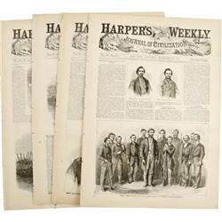 4 Original Civil War Era Issues Harper's Weekly