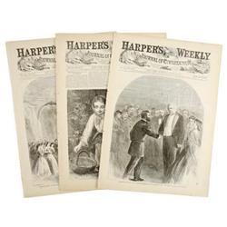 Three Original Civil War Era Harper's Weekly