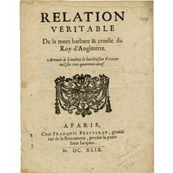 1649 French Account of the Death of Charles I