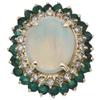 Image 1 : Opal, Diamond, Emerald, Gold Ring
