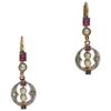 Image 1 : Antique Ruby, Diamond, Seed Pearl Earrings