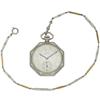Image 1 : Elgin White Metal Openface Pocket Watch & Chain