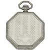Image 2 : Elgin White Metal Openface Pocket Watch & Chain