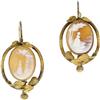 Image 1 : Victorian Shell Cameo, Gold Earrings