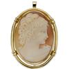 Image 1 : Shell Cameo, Gold Pendant-Brooch