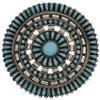 Image 1 : Southwest Turquoise, Silver Brooch, Zuni