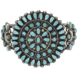 Southwest Turquoise, Silver Bracelet, Zuni