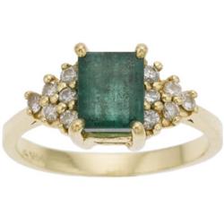 Emerald, Diamond, Gold Ring