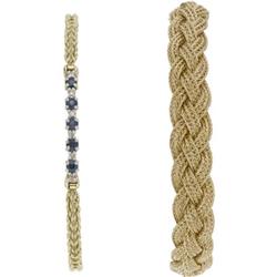 Sapphire, Diamond, Gold Bracelet Lot