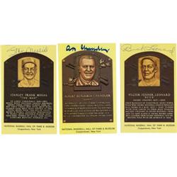 Buck Leonard, Stan Musial and Happy Chandler Sig