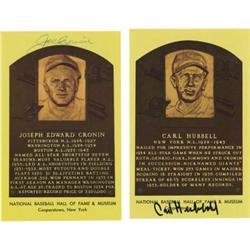 Joe Cronin and Carl Hubbell Signed Gold Hall of