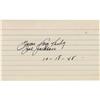 Image 1 : Joe Jackson Index Card Signed by Wife. Dated 19
