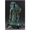 Image 1 : CHINESE CARVED FAUX TURQUOISE FIGURE OF GUANYIN
