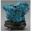 Image 2 : CHINESE CARVED TURQUOISE FIGURE OF A WISEMAN