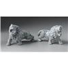 Image 1 : CHINESE CARVED JADE HARDSTONE FIGURES OF LIONS