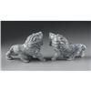 Image 2 : CHINESE CARVED JADE HARDSTONE FIGURES OF LIONS