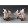 Image 1 : PAIR OF CHINESE CARVED ROSE QUARTZ PHOENIX