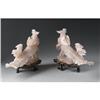 Image 2 : PAIR OF CHINESE CARVED ROSE QUARTZ PHOENIX