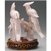 Image 2 : PAIR OF CHINESE CARVED ROSE QUARTZ PHOENIX