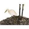 Image 3 : White quartz crane and chick on base of iron pyrite R