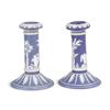 Image 1 : A Pair of Porcelain Candlesticks by Wedgwood