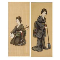 UNKOWN CHINESEPair of Portraits depicting Geisha