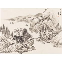 UNKNOWN ARTISTLandscapeInk on paper9 3/4 x 13 1/