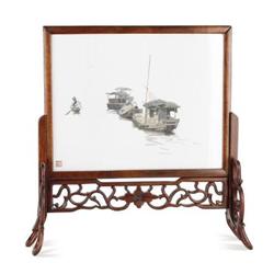 A Chinese Embroidered Panel in Stand Unknown