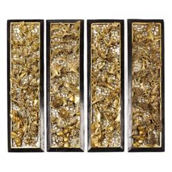 Four Asian Carved Wood Panels