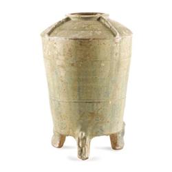 A Chinese Terra Cotta Granary Jar Han Dynasty