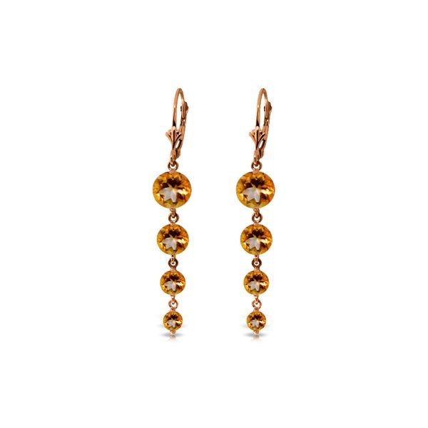 Genuine 7.8 ctw Citrine Earrings 14KT Rose Gold - REF-46X3M