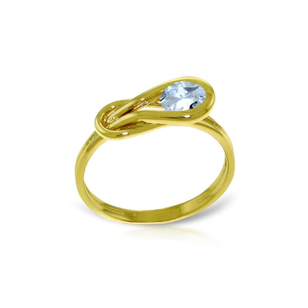 Genuine 0.65 ctw Aquamarine Ring 14KT Yellow Gold - REF-49Y2F