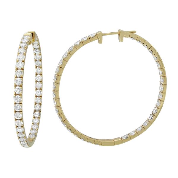 Natural 6.08 CTW Diamond Earrings 14K Yellow Gold - REF-687K6R