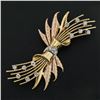 Image 2 : Jabel Vintage 18K Gold .90 ctw Diamond Textured Multi-Wire Spray Bow Brooch Pin