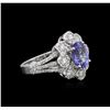 Image 1 : 14KT White Gold 2.00 ctw Tanzanite and Diamond Ring