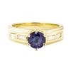 Image 2 : 1.08 ctw Blue Sapphire and Diamond Ring - 14KT Yellow Gold