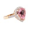 Image 2 : 6.61 ctw Morganite and Diamond ring - 14KT Rose Gold