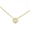 Image 1 : 18k Yellow Gold 0.40 ctw F VS1 Bezel Round Diamond Solitaire Pendant 18" Chain