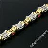 Image 8 : 14kt White and Yellow Gold 10.60 ctw Pink Tourmaline and Diamond Statement Brace